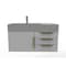 Castello Usa Amazon 36" Wall Mounted  Gray Vanity With Gray Top And Gold Handles CB-MC-36G-GLD-2056L-GR - alternate 1